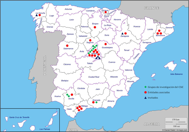 Mapa de distribución geográfica de asistentes